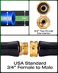 Ultra Lightweight Garden Hose, Heavy-Duty Kink-Free Flexible, Non-Expanding with Aluminum Brass Fittings, Crush-Proof for Yard/Lawn/Outdoor (Black/Green, 25 FT)