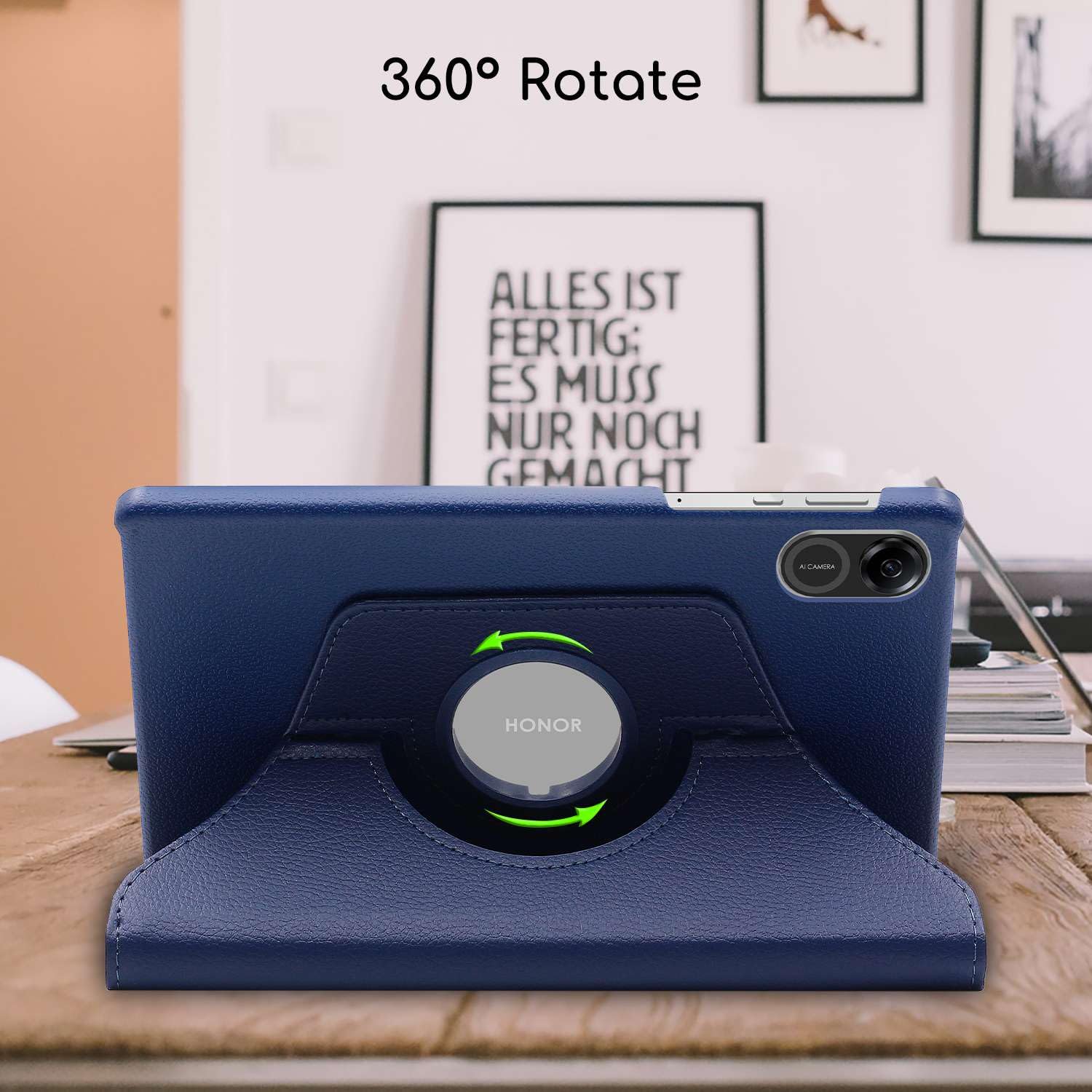 EbestStar Cover Per Honor Pad X9 (2023) | Custodia In Pelle PU Con Rotazione 360° E Supporto, Blu Scuro