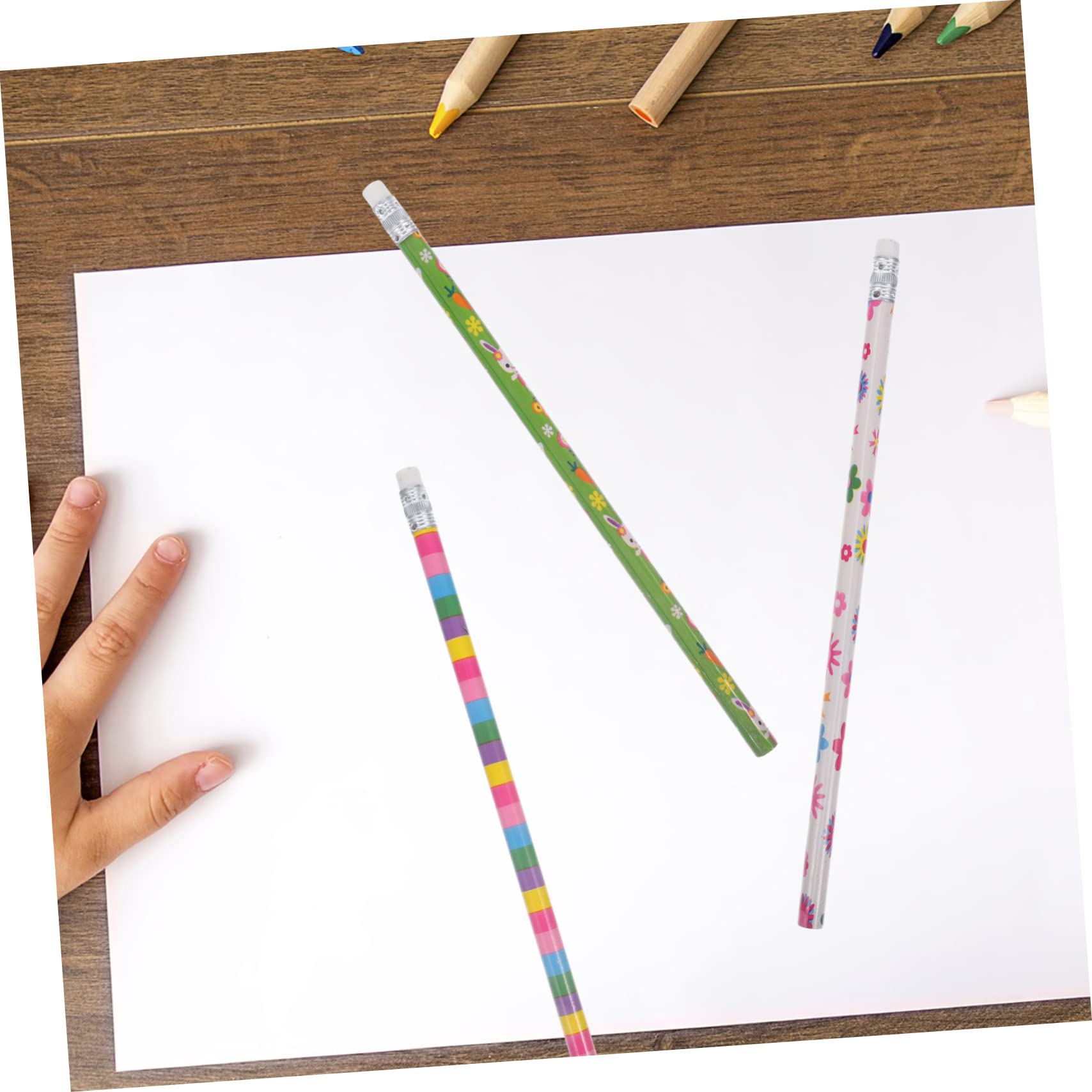 STOBOK 200stücke Hb Bleistifte Im Ostermotiv Kreative Schreibutensilien Für Mädchen Und Schüler Als Partygeschenk Für Schulbedarf Radierer Zufällige Designs