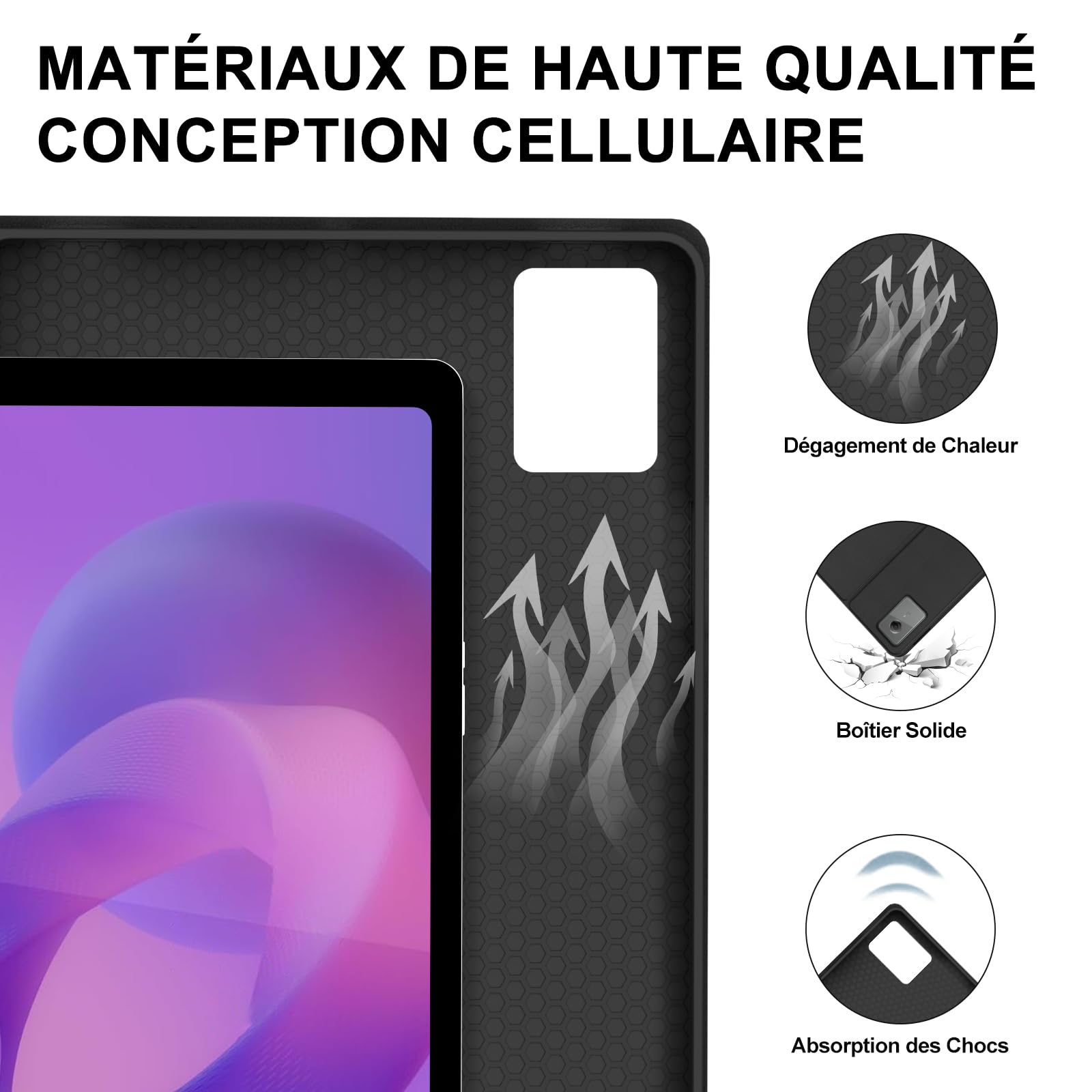 Coque Clavier pour Lenovo Idea Tab 11 Pouces, AZERTY Français Housse Clavier Bluetooth Magnétique Détachable avec Porte Crayon pour Tablette Lenovo Idea Tab 11" 2025 (TB336FU/TB336ZU), Noir