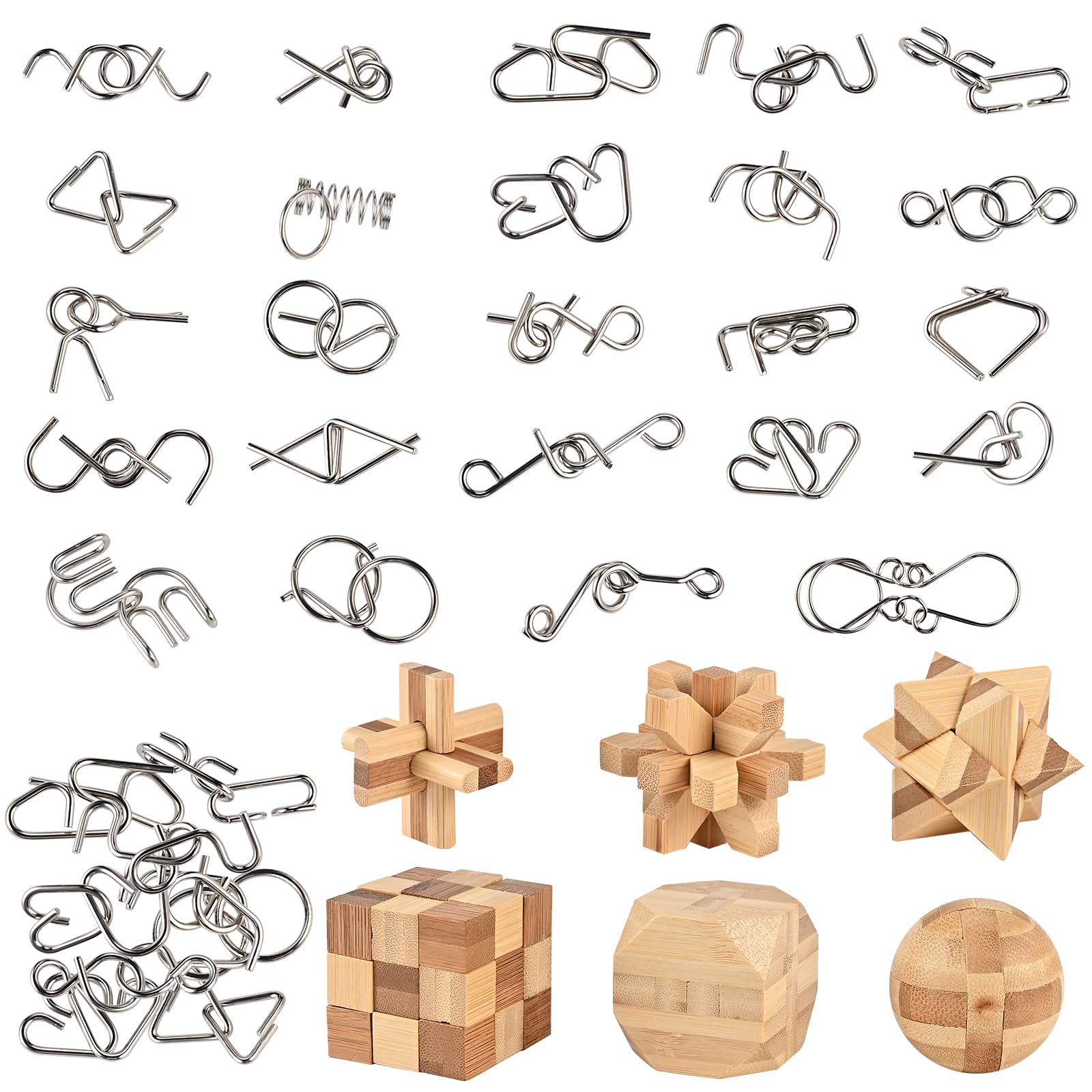 Amazon.com: GOLDGE 30pcs Brain Teaser Puzzle Set for Adults & Kids