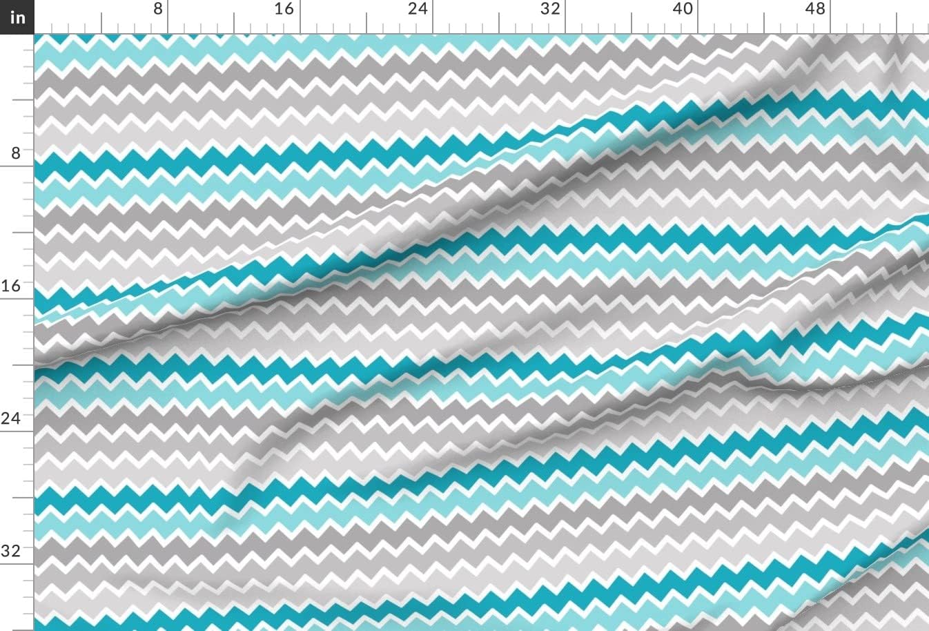 Spoonflower Fabric - Turquoise Aqua Teal Blue Grey Gray Ombre Chevron Zigzag Room Printed on Minky Fabric by The Yard - Sewing Baby Blankets Quilt Backing Plush