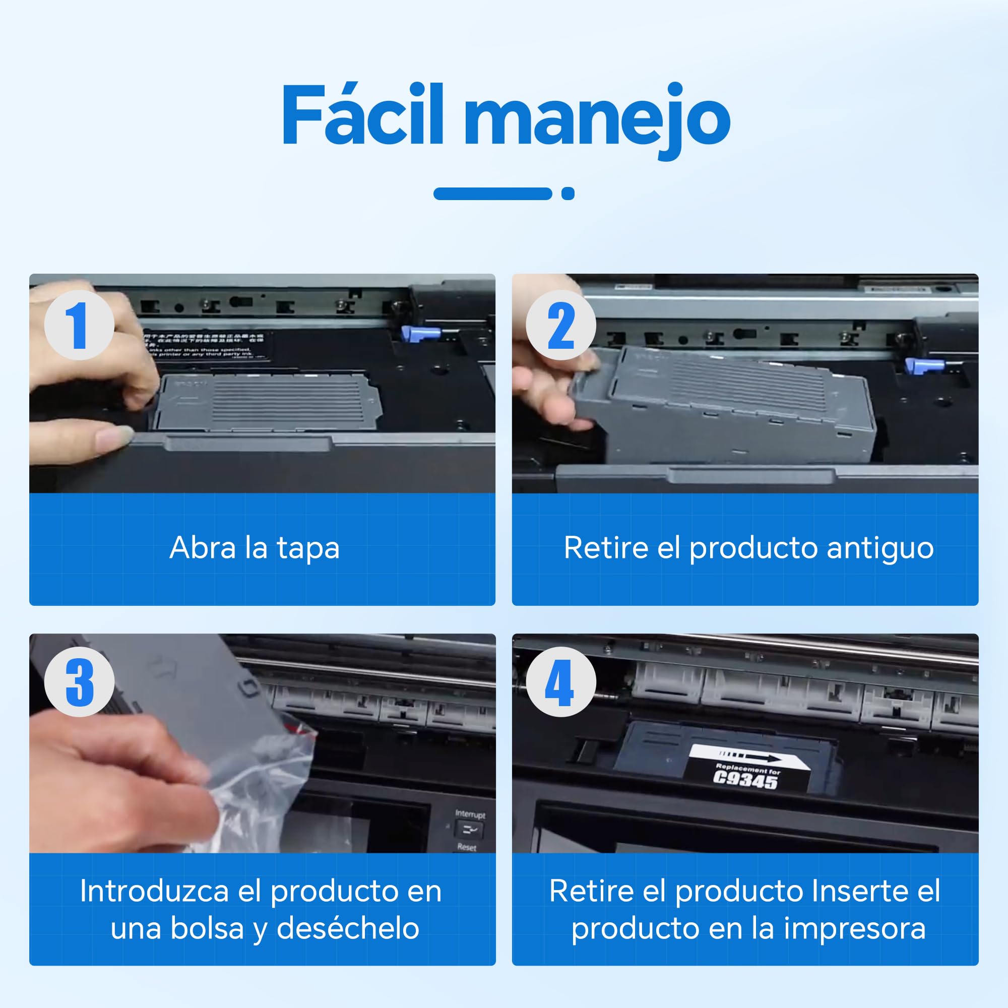 PXMB9/C9345 (C12C934591) Caja de mantenimiento compatible con epson ecotank et-8550 et 8550 et-8500 et 8500 ET-5800 ET-5850 ET-16150 ET-16600 ET-16650 ET 18100 ET-5880 ET-16680 ET-M16680 (2