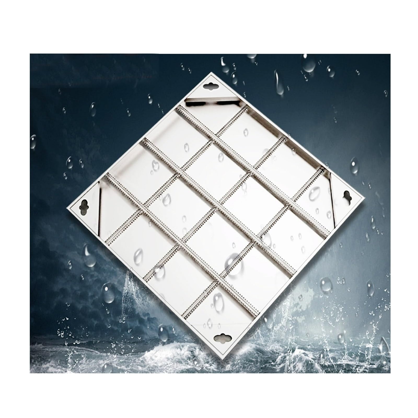 GJMSSMY 304 Stainless Steel Flush Manhole Cover Decorative Inspection Lid Commercial Heavy-Duty Drain Cover for Rainwater Pipes Weatherproof (8cm 30x30cm/11.8x11.8in)