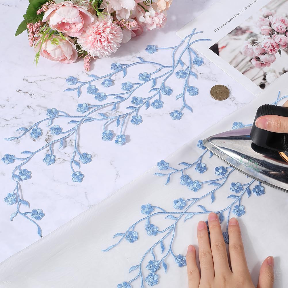 GORGECRAFT 6Stk 3 Farben Blätter Eisen Patches Blatt Stickerei Applikation Bunte Spitze Blatt Stoff Kostüm Für Frauen Jacken Jeans Aufkleber DIY Kleidung Kleid Hosen Nähen Basteln Dekoration