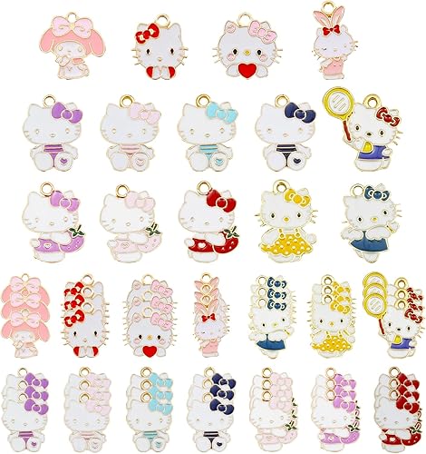 Miniatura 1 de 42 dijes esmaltados de gato para hacer joyas, lindos dijes de gato pequeño, aretes, collar, pulsera, colgantes, manualidades, Esmalte, No es una