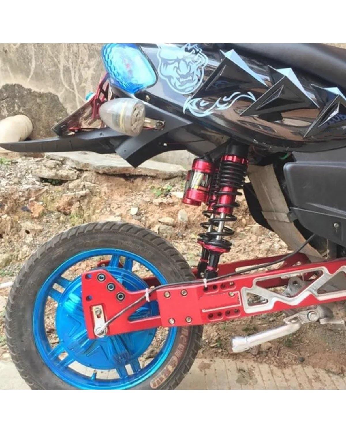 Amortissement Suspension Pour Moto Scooter ATV Quad BWS Amortisseur Suspension Arrière(Red)