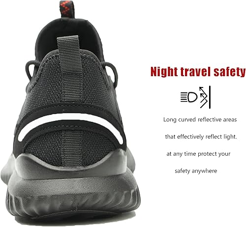 Miniatura 5 de ulogu Zapatos de punta de acero para hombres y mujeres, impermeables, cómodos, antideslizantes, zapatos de trabajo de seguridad