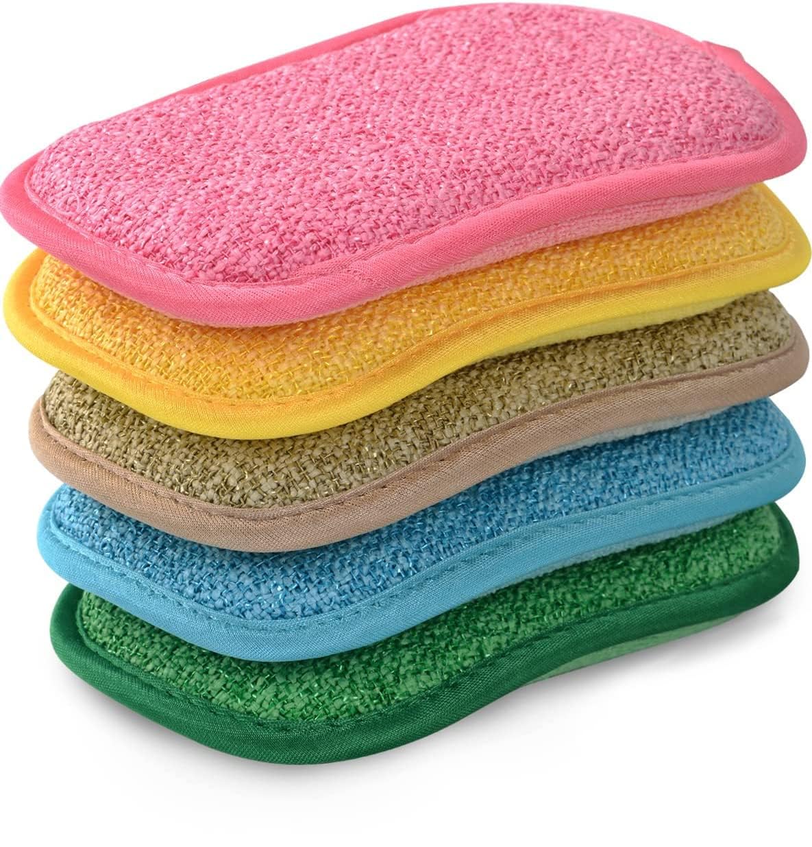 Heavy Duty Multipurpose Kitchen Scrub Sponges, Reusable Non-Scratch Microfiber Cleaning Pads for Pots, Pans, Countertops and Household Use, Eco-Friendly, Durable, Dishwasher Safe