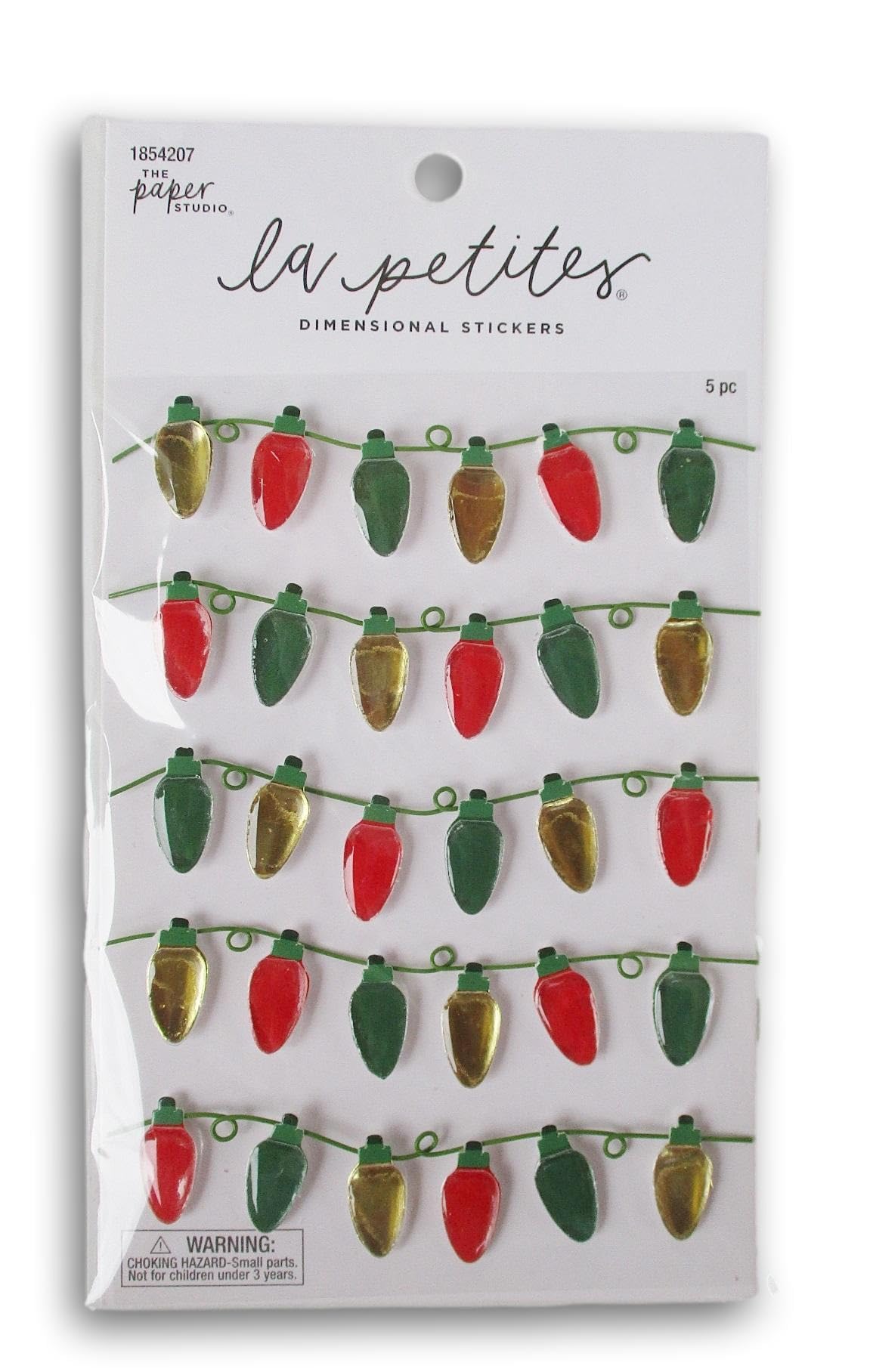 Lumières de Noël autocollants 3D lot de 5 pour décorer vos cartes de vœux faites maison