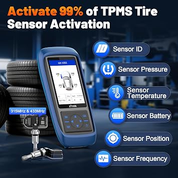 XTOOL TP150 TPMS Programming Tool with 2PCS Sensors - Universal TPMS Scanner Diagnostic Relearn Tool - Activate & Reset Scan Tool, Tire Sensor Programmer for XTOOL Sensor Only - Lifetime Update
