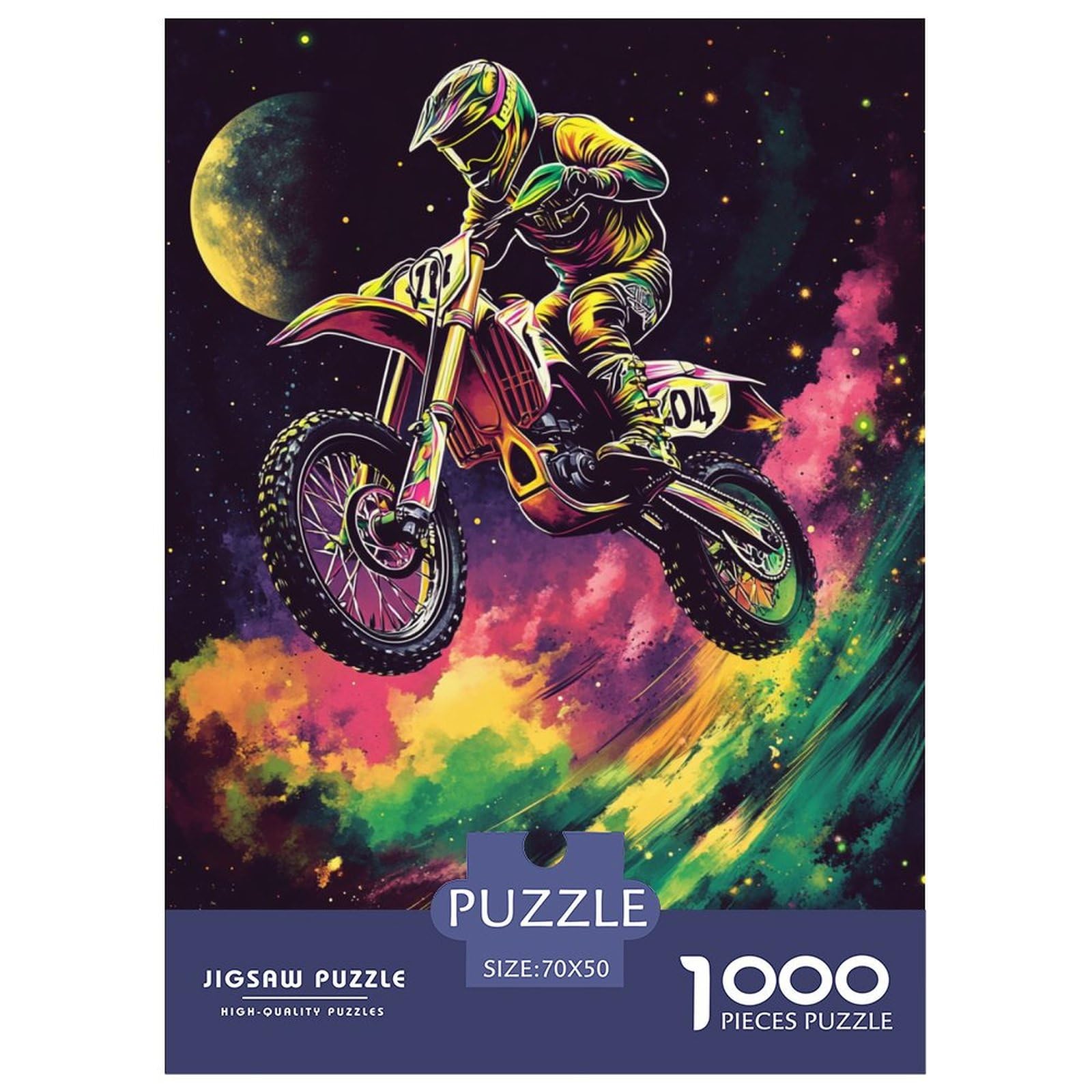 Puzzles Dirt Bike 1000 Pieces Challenge Game for Adults,Fantasy Starry Sky Impossible Jigsaw Puzzle 1000 Piece Educational Game Home Decoration 70x50cm/1000pcs