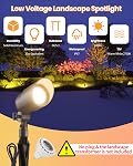 Cheopha Low Voltage Landscape Lighting 12 Volt Landscape Lights, with LED 4W MR16 Landscape Lights 2700K, IP67 Waterproof Aluminum Body for Garden, Lawn, Yard Lights 2-Pack