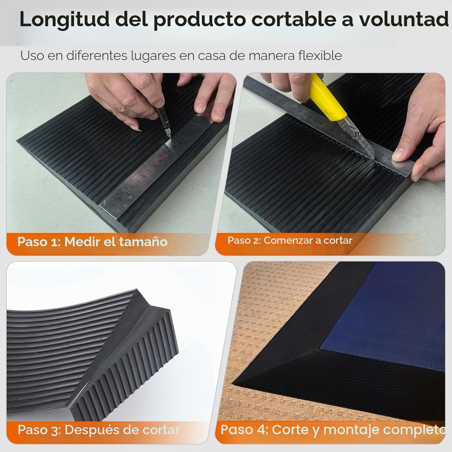 Rampa de umbral de 2,5 cm de inclinación de Goma Antideslizante para Puertas, calzadas, baños, pedestales elevados para sillas de Ruedas, Scooters, andadores y sillas de Ruedas (2,5cm elevar)