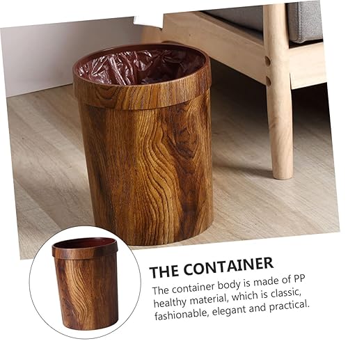 Miniatura 2 de VICASKY Cubo de basura retro pequeño con tapa, cubos de almacenamiento decorativos para lavandería, dormitorio, papelera de reciclaje, cesta de