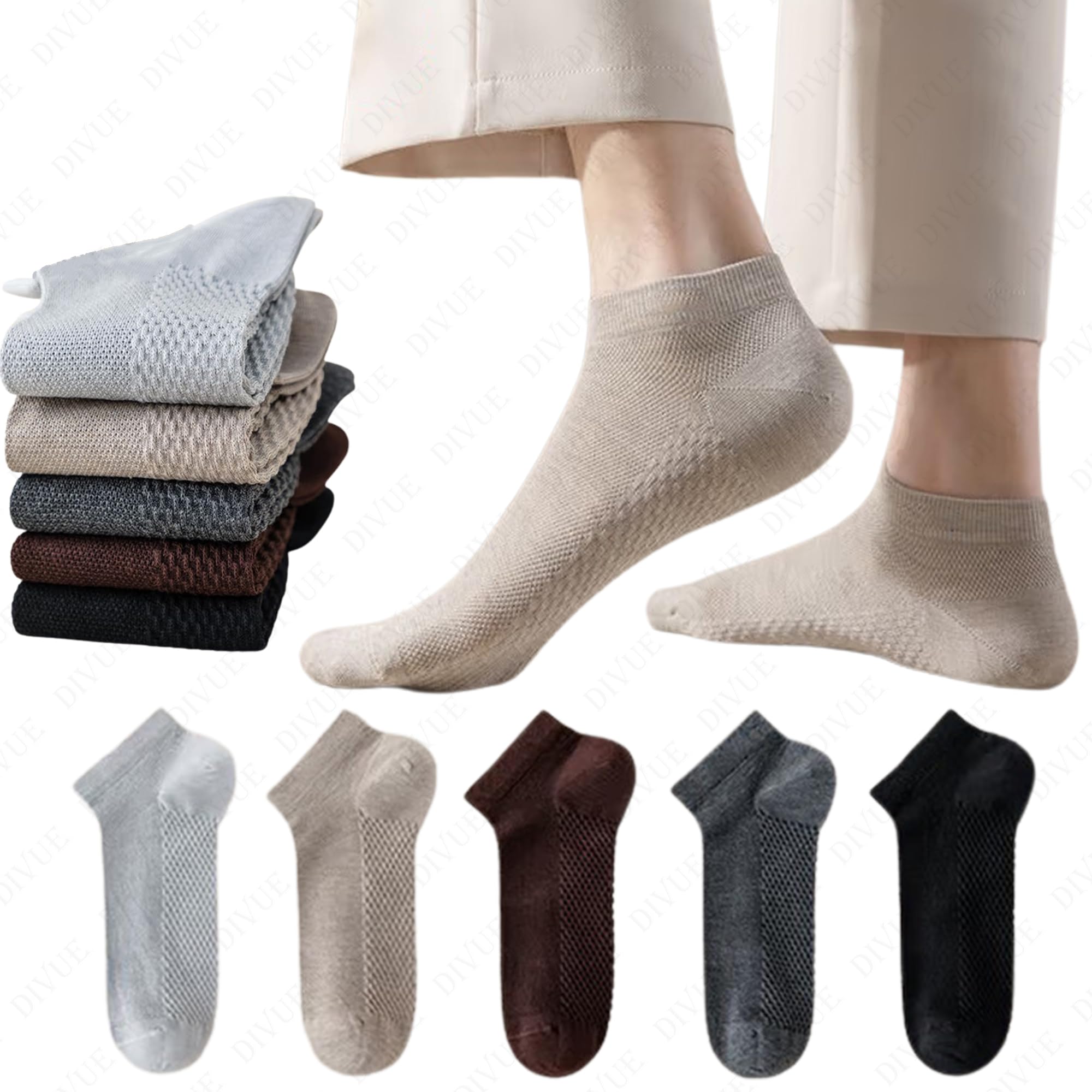 Ankle Length Socks for Men and Women | Cotton Breathable Soft Fabric | Odor Free & Sweat Resistant | Anti Slip Comfortable Fit | Durable Everyday Wear | Multi Color Pack of 5 Unisex Socks-image-35