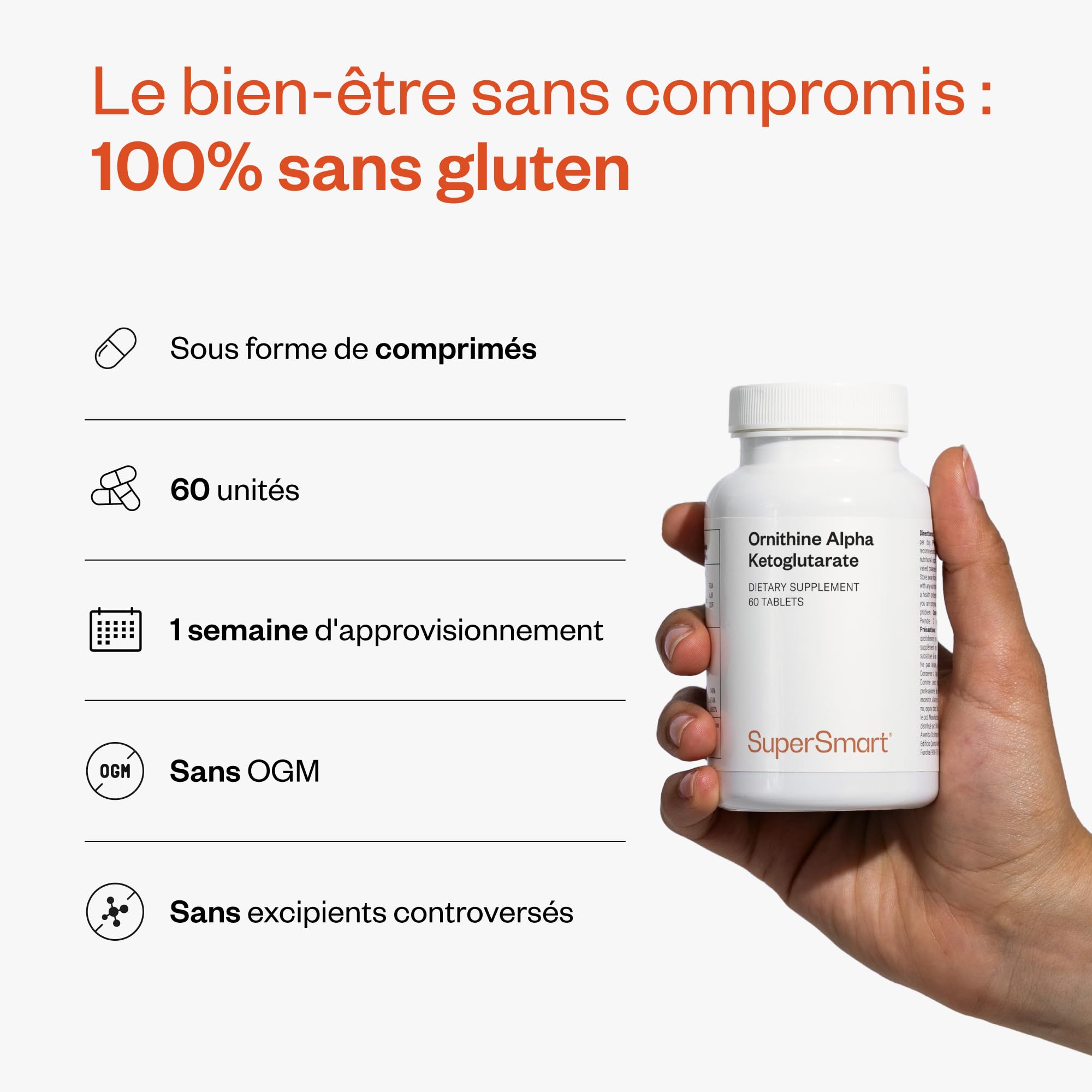 Ornithine Alpha Ketoglutarate (OKG) - Accroît la Production - SuperSmart