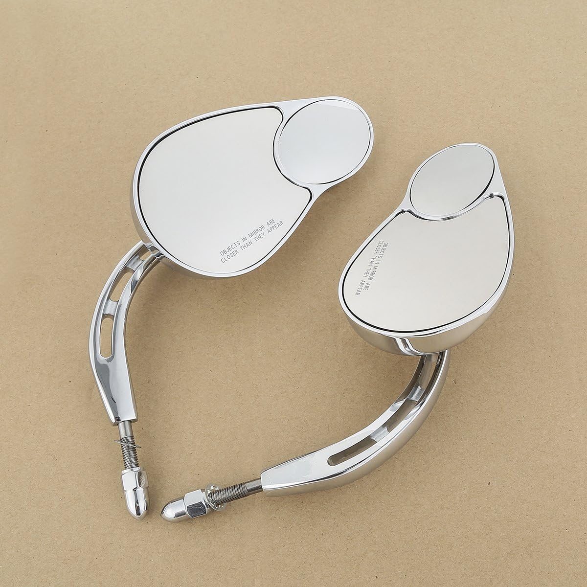 Universal 8mm Rear View Mirrors For Harley Low Rider Wide Glide Fat Boy