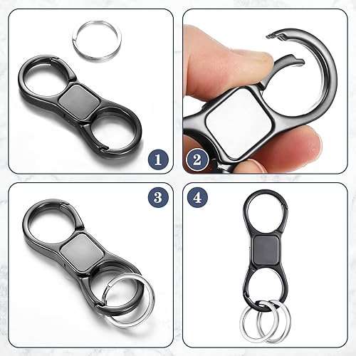 Miniatura 3 de 2 llaveros de metal de liberación rápida con resorte resistente para el hogar, llaves de coche, buscador de llaves para mujeres y hombres