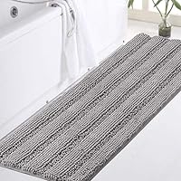 Vista 123 de Turquoize Alfombras de Baño Chenille Peludas Alfombra de Baño Antideslizante Gruesas Alfombras de Baño Peludas para Baño Chenille Juego de Alfombra