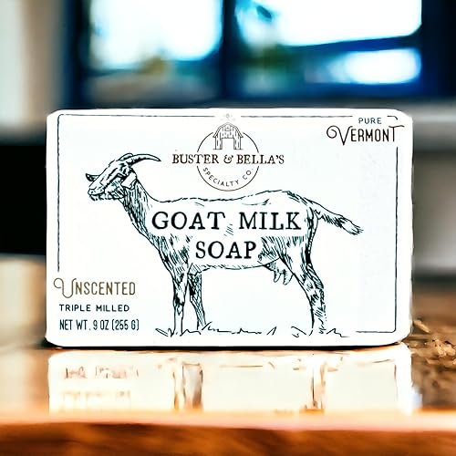 Miniatura 3 de Buster & Bella's Jabón de leche de cabra sin perfume triple molido, piel sensible, libre de crueldad y fragancia