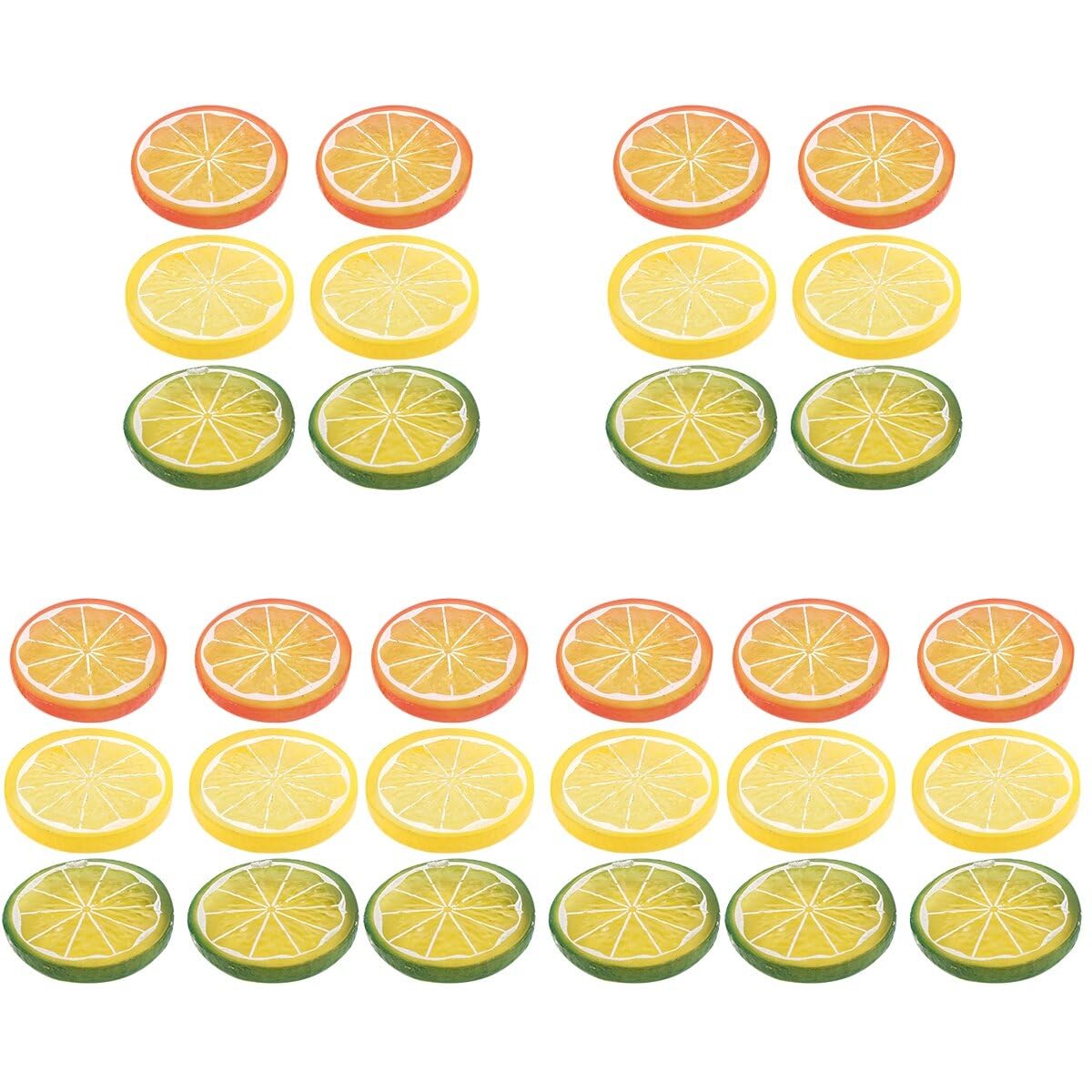 PRETYZOOM 30pcs Fake Lemon Slices: Artificial Fake Lemon Slices Props, Simulation Lemon Fruits Model for Summer Lemonade Party Decoration