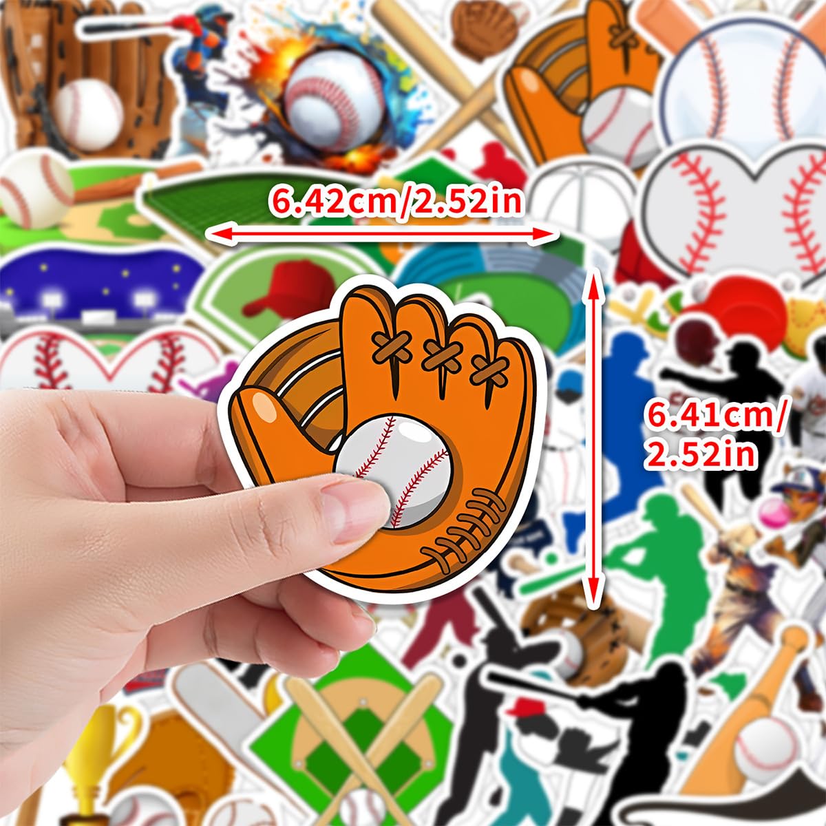 600 Baseball-Aufkleber Für Kinder – Selbstklebend, Bunt – Für Party, Basteln, Laptop & Wasserflasche