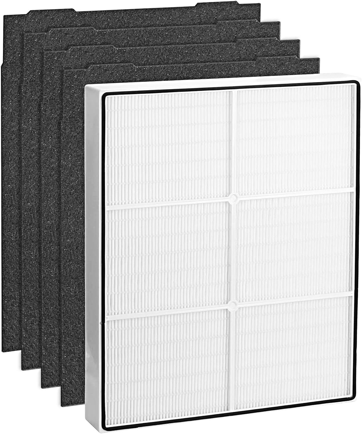 SCREENTRONICSHEPA Filter and 4 Pre-Carbon Filters for Whirlpool Whispure Compatible Replacement for Air Purifiers Series AP300, AP350, AP450, AP510 Part# 8171434K 1183054K 1183054 (1 HEPA + 4 Carbon)
