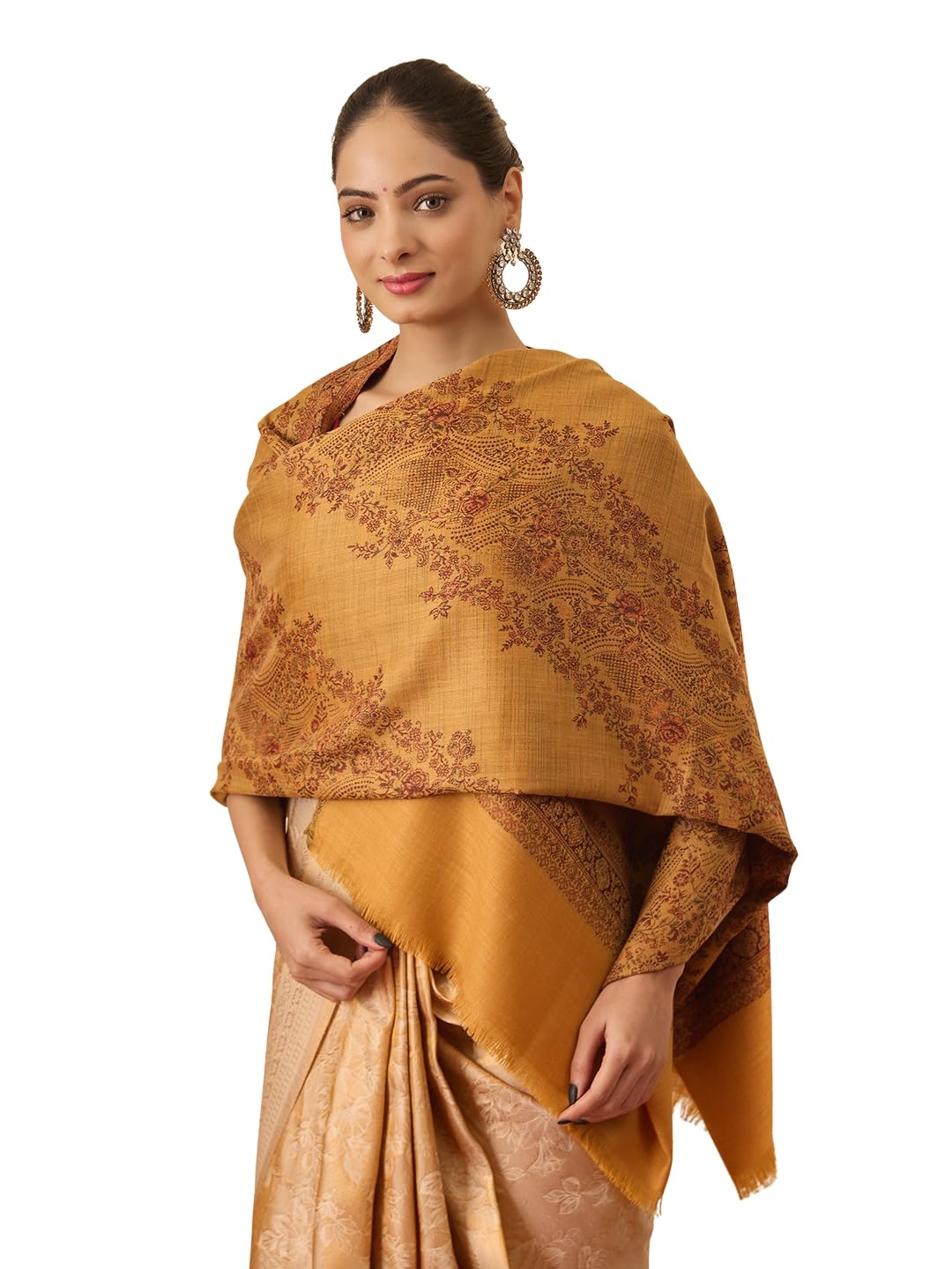 pashmoda Women Kohsar Kashmiri Jamawar Woven Design Shawl (Size: 40x80in, 101x203cm)-picture-43