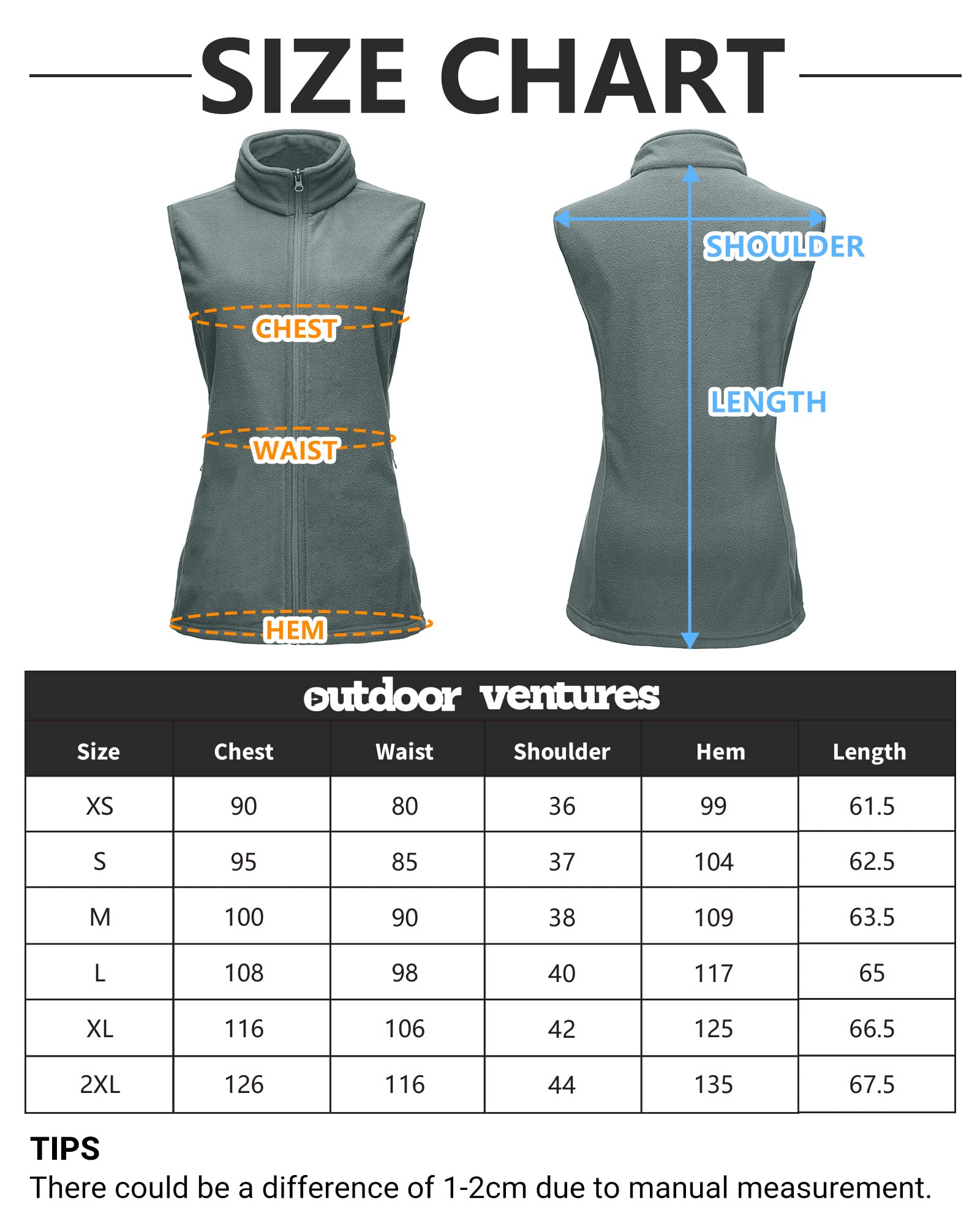 Outdoor Ventures Gilet polaire pour femme - Veste douce sans manches avec poches zippées - Gilet de course de sport - Printemps - Automne - Gilet polaire pour femme