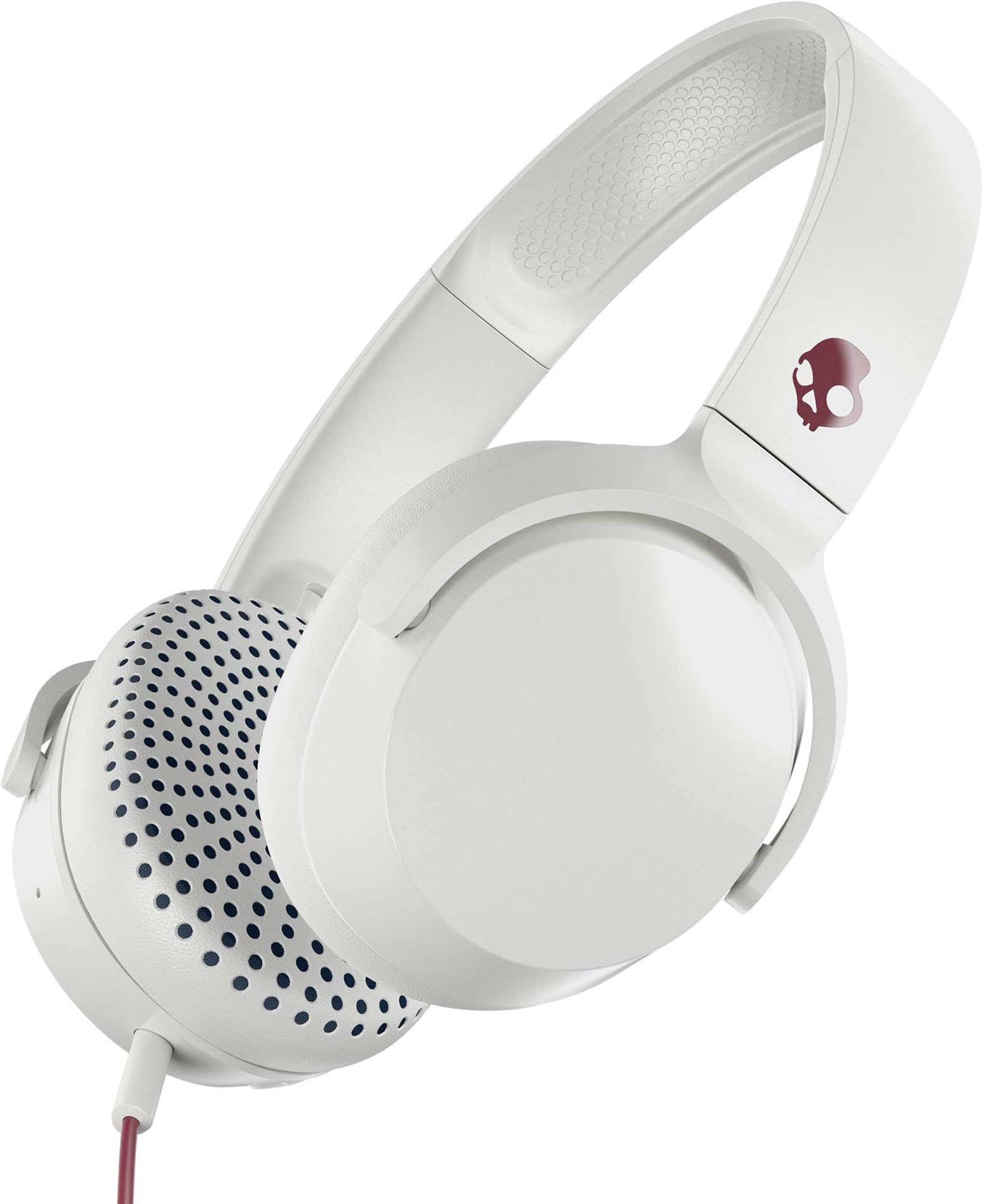 Skullcandy Riff Wired On-Ear Headphones - White/Crimson