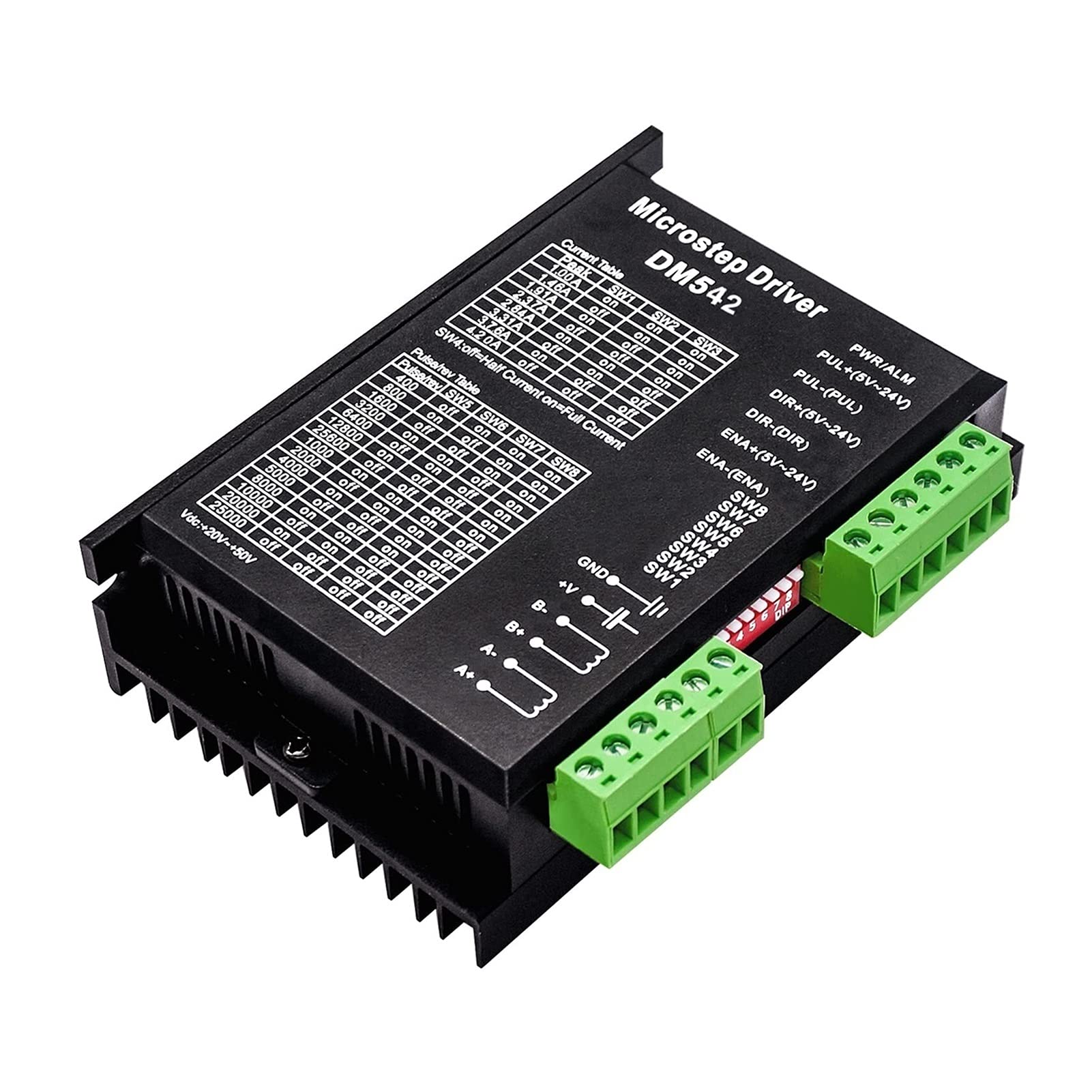 Microstep Driver DM542 Contrôleur de moteur pas à pas numérique 2 phases DC Max 4,2 A 20-50 V