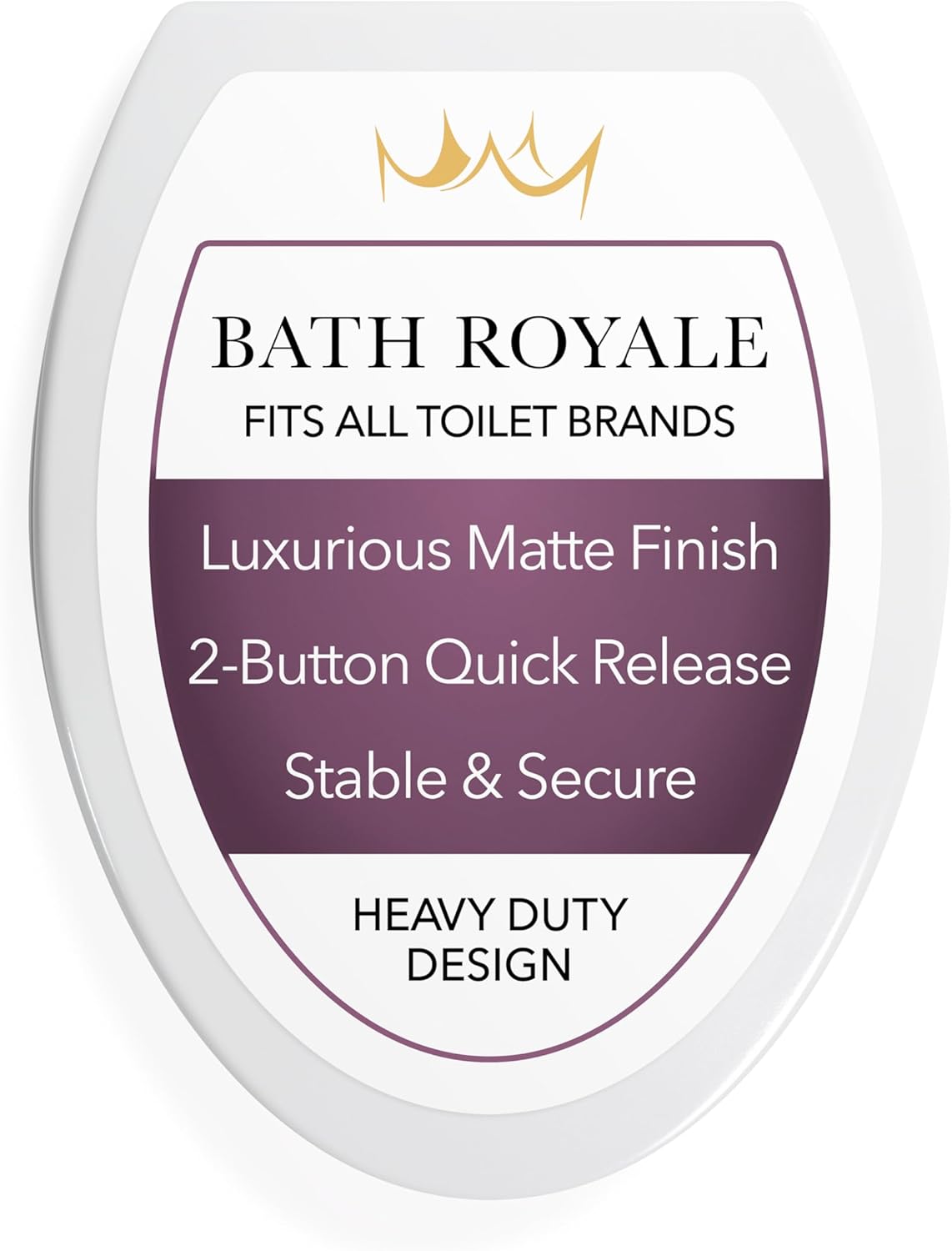 Bath Royale Heavy Duty & Soft Close Toilet Seat Elongated BR237-00 Scratch Resistant, Fits All Toilet Brands, MasterSuite Series