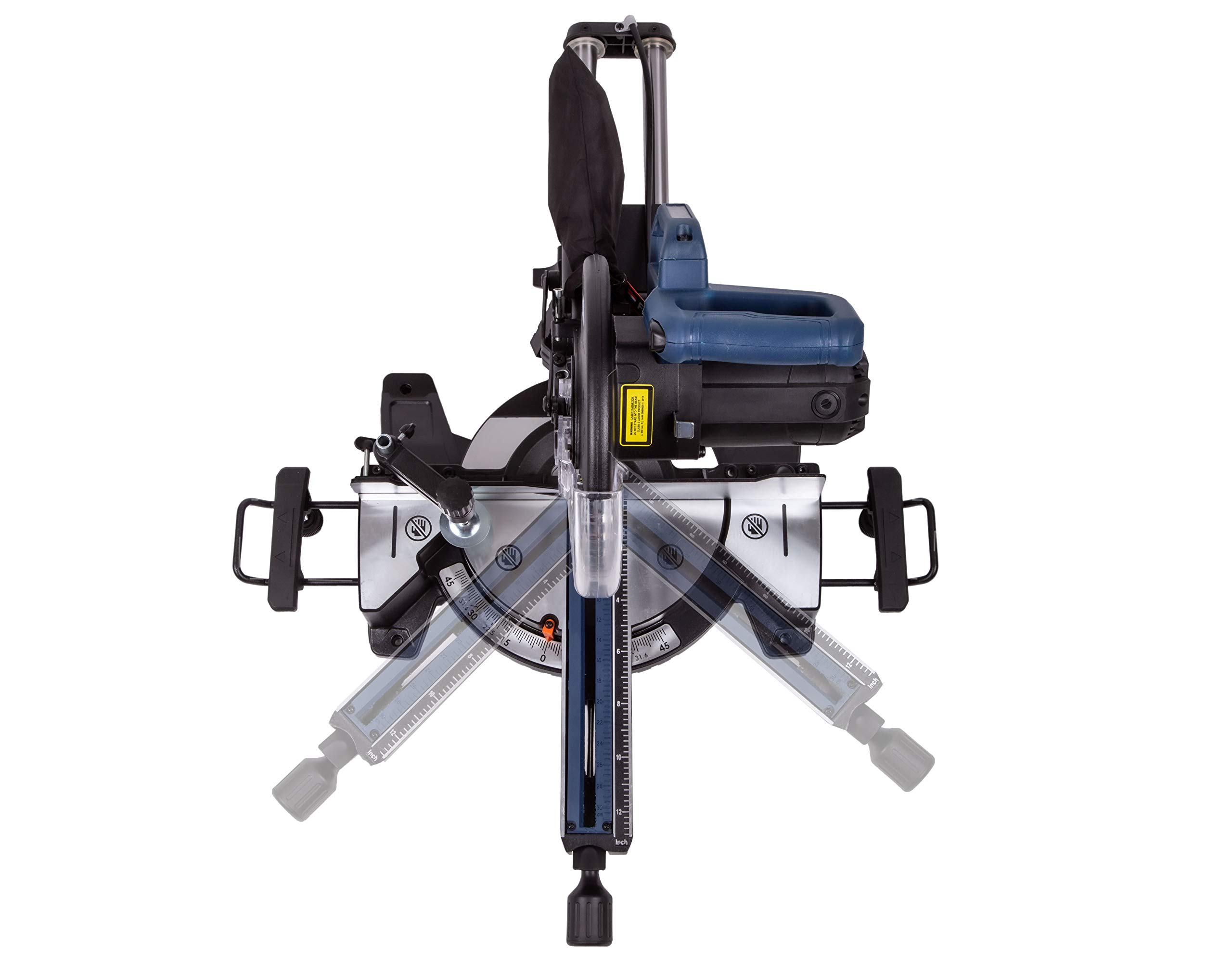 FERM Troncatrice radiale 1900W, diametro Ø254 mm con Guida Laser. Include lama 60T TCT, estensioni da tavolo, morsetto e sacchetto di raccolta polvere