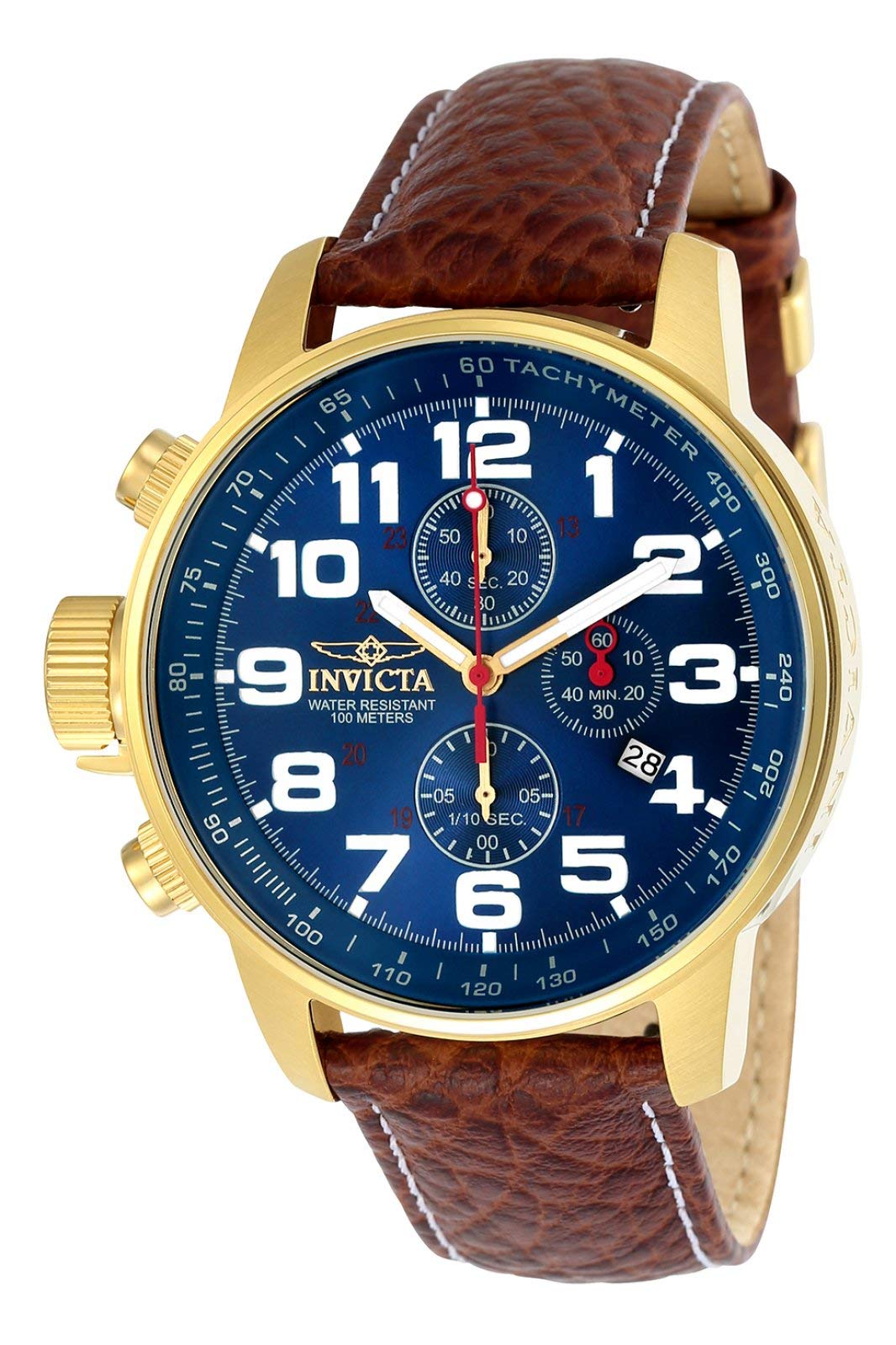 InvictaMen's I-Force 3329 Blue Leather Japanese Chronograph Fashion Watch