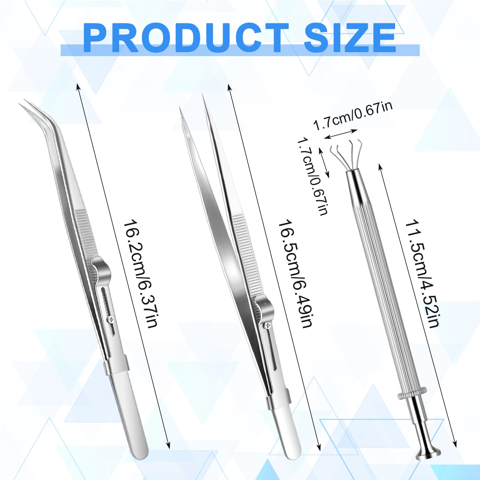 Mabor 3Pcs Piercing Ball Grabber Tool Set, Piercing Tools For Changing Jewelry Stainless Steel Jewelry Locking Tweezers For Tiny Objects IC Chip Electronic Components