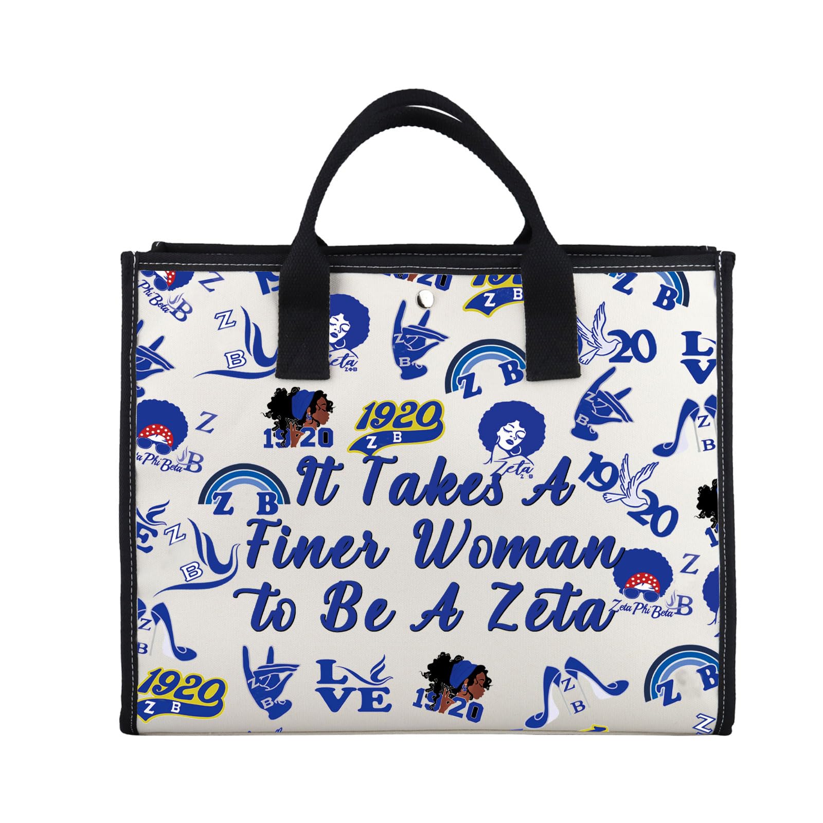 Zuo Bao 1920 Sorority Tote Bag Finer Women Gift It Takes A Finer Woman to Be A Zeta Canvas Shopping Bag Greek Sorority Gift