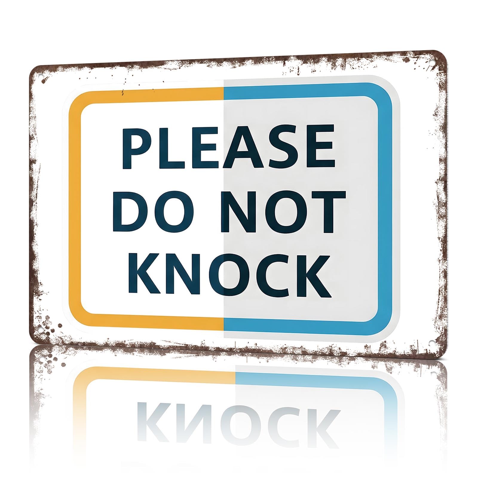 KWQDOZF Vintage Metal Signs Please DoKnock Sign Funny Tin Sign Poster Wall Art For Home Room Bedroom Office Decor 8x12inch