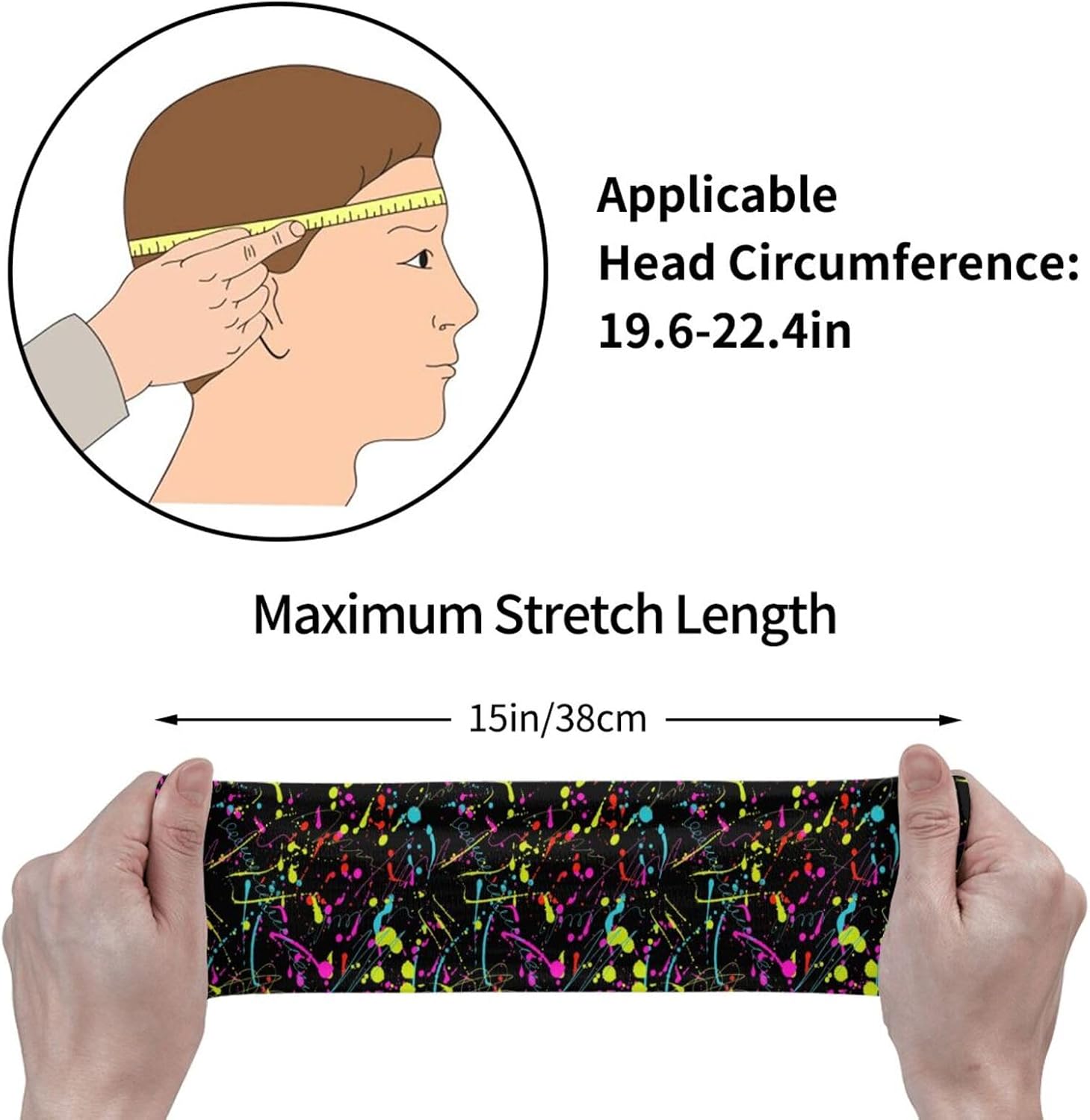 Sports Sweatband Head Bands for Women Men Sweat-Absorbing Headbands Suitable for Running Yoga Fitness Football Exercise