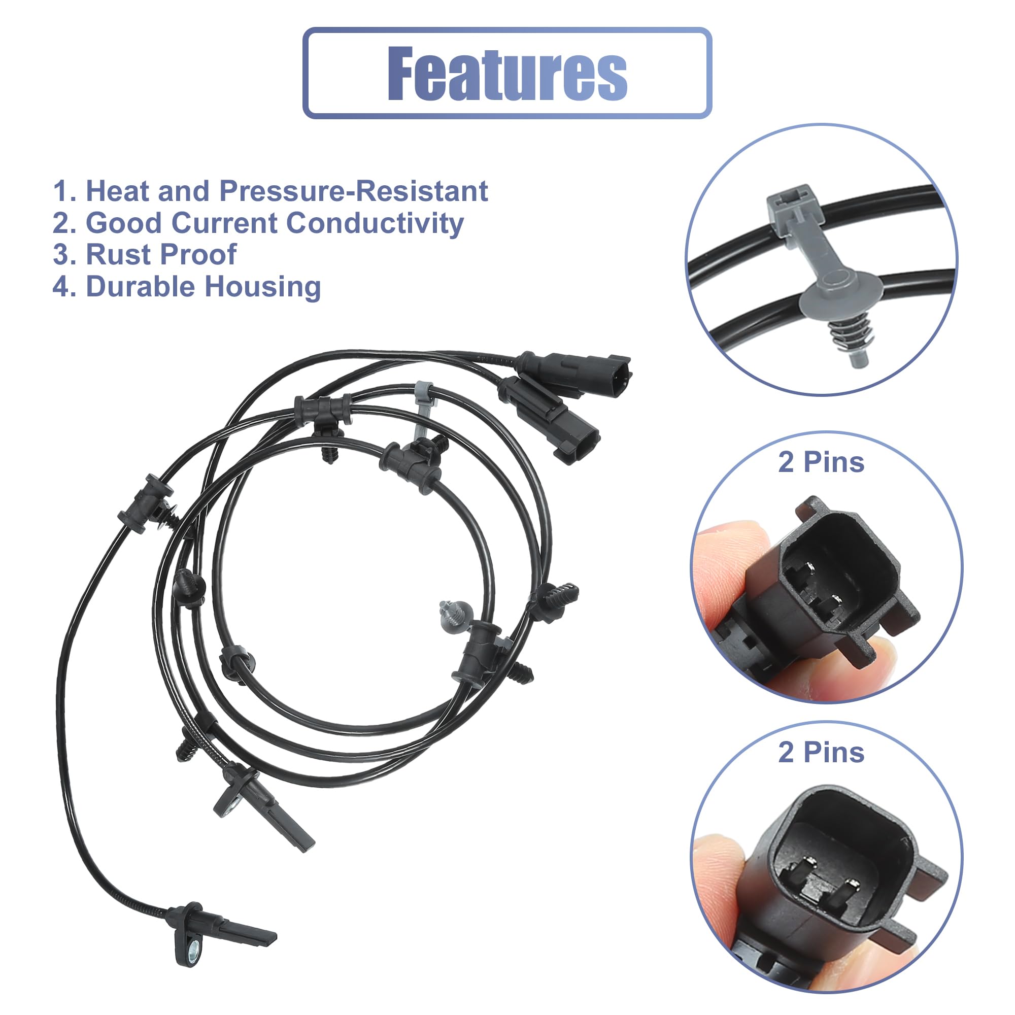 Amazon.com: X AUTOHAUX 1 Pair Rear Left Right ABS Sensor Wheel