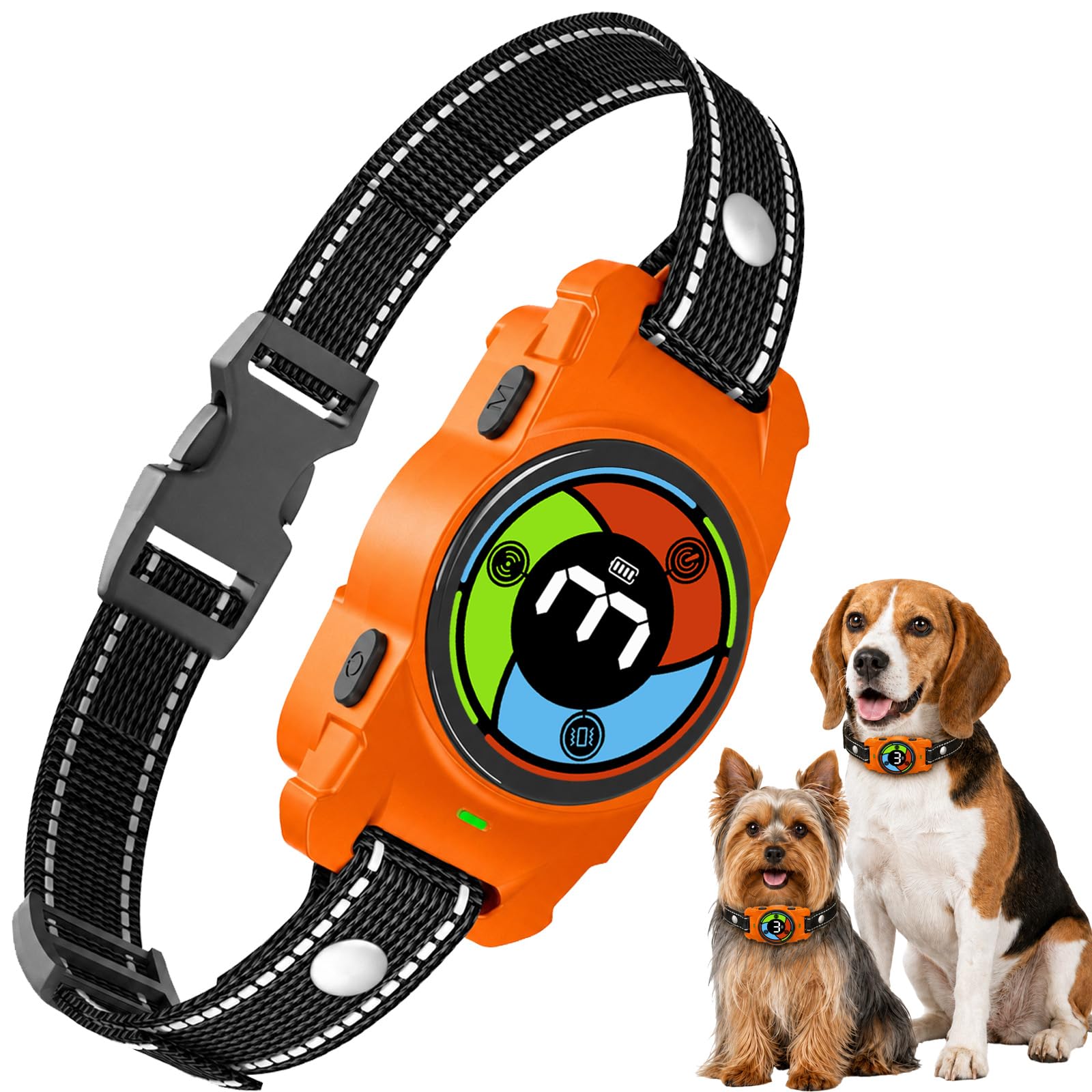 Anti Bark Collar for Dogs, No Shock Dog Barking Collar with 3 Modes, IPX7