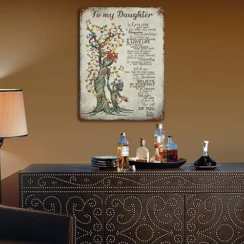 Miniatura 5 de Letrero de metal con texto en inglés To My Daughter from Mom, regalos de cumpleaños para hija, regalos para niños, para graduación, día de San