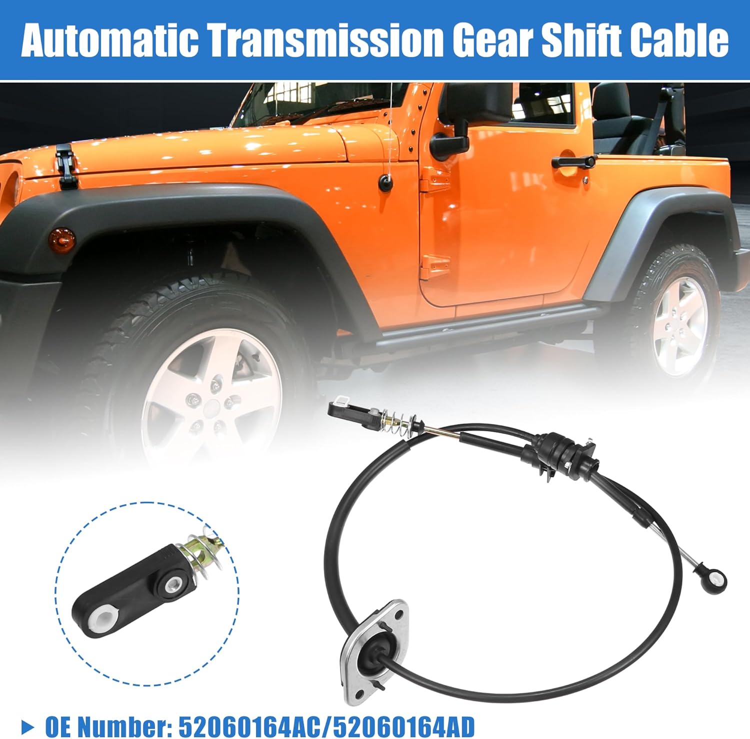 X AUTOHAUX Car Automatic Transmission Shifter Cable Gear Shift Cable No.52060164AC/52060164AD Fit for Jeep Wrangler 2007 2008 2009 2010