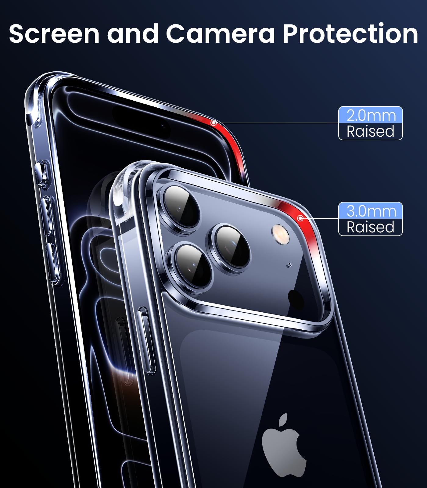 Mkeke Compatible with iPhone 17 Pro Case Clear [Not-Yellowing] [Military-Grade Drop Protection] Shockproof Protective Phone Bumper for Apple 6.3 inch 2025