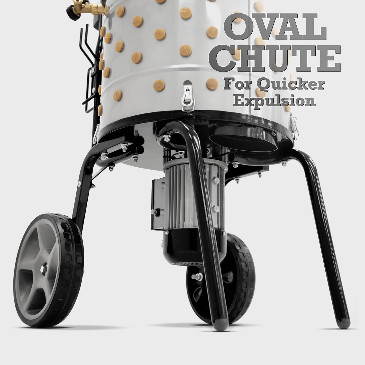 Yardbird 44204 Chicken Plucker, Easy On/Off Button, Integrated Hose and Cord Hooks, 20" Stainless Steel Tub, 1.2 HP Motor, 111 Natural Soft Fingers, Integrated Irrigation Ring and Included Y-Valve