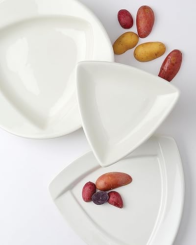 Miniatura 3 de Tuxton China BWZ-1108 Plato, 11 pulgadas, triangular, borde enrollado, apto para microondas y lavavajillas, a prueba de horno, totalmente