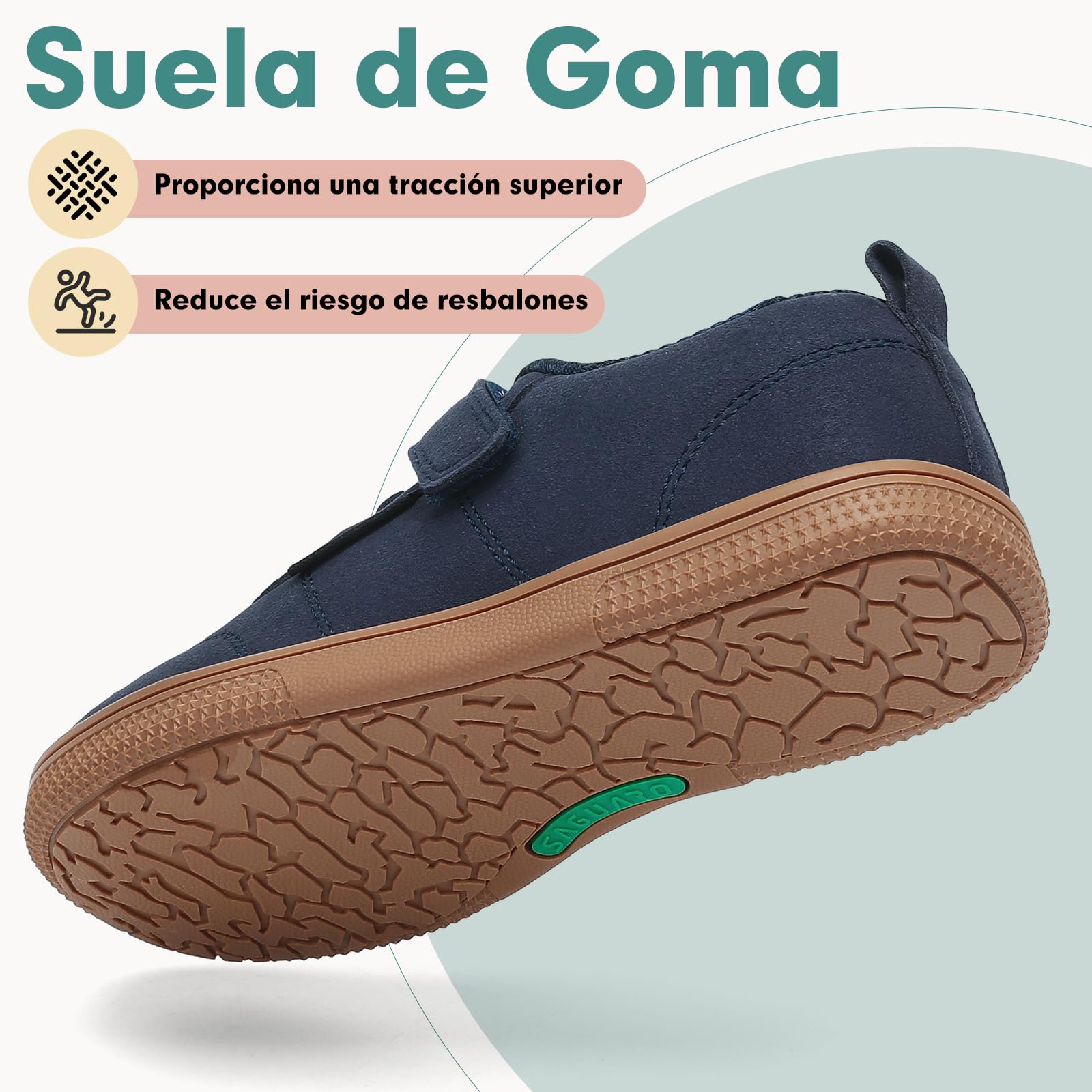SAGUARO Zapatillas Barefoot Casual para Niños con Suela Plana y Puntera Ancha, 25–35 EU