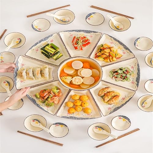 ZHUHW - Platos de sopa y plato de comida mesa de comedor plato de cerámica juego de vajilla para el hogar