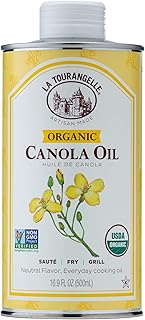 La Tourangelle, Organic Canola Oil, Expeller-Pressed Non-GMO Canola Seeds, Pesticide and Chemical Free, High Heat Neutral ...