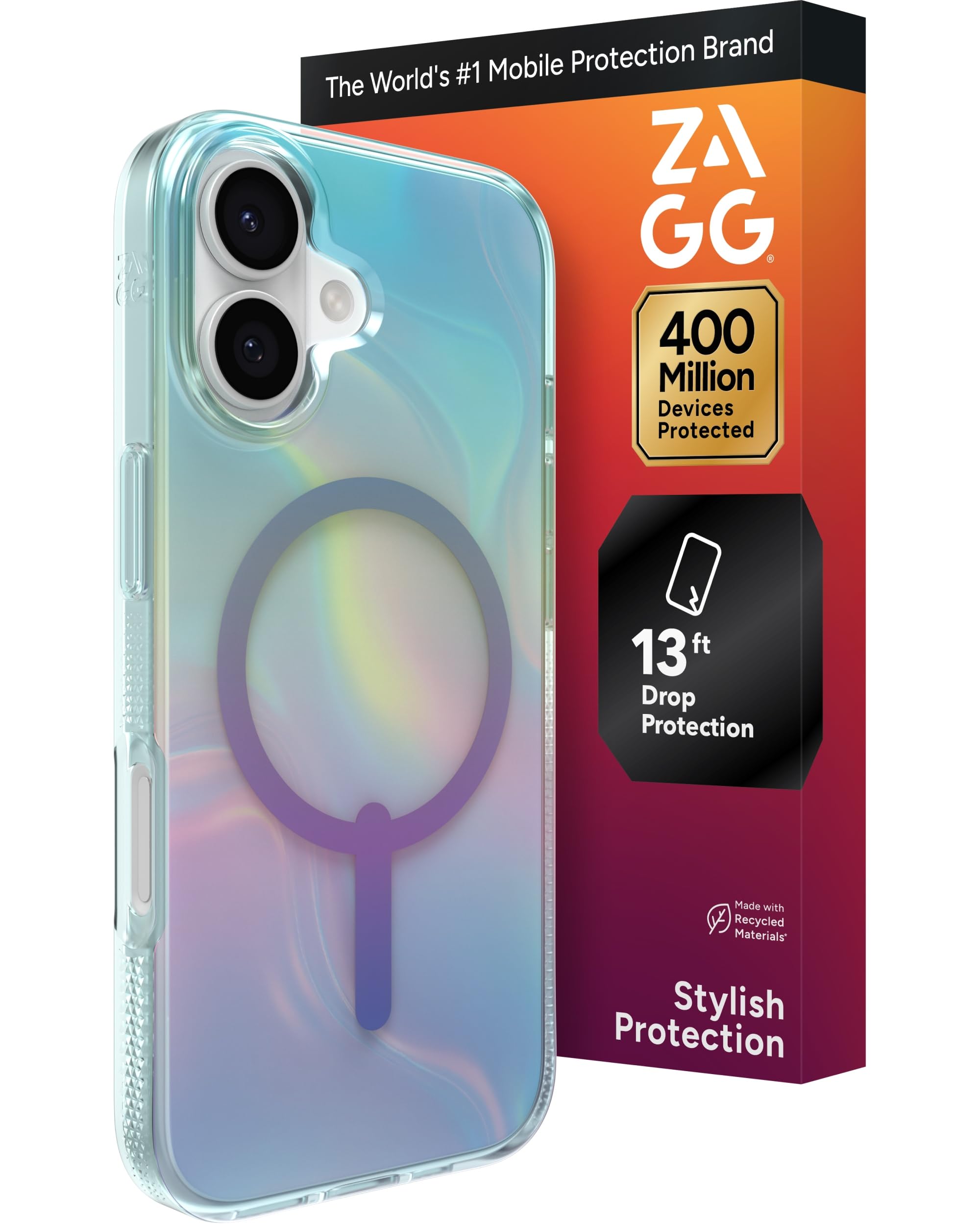 Amazon.com: ZAGG Milan Snap Case for iPhone 17 - Iridescent Bubble